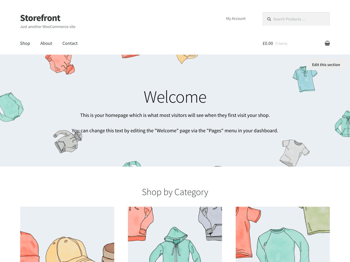 قالب استورفرونت (Storefront) رسمی ووکامرس